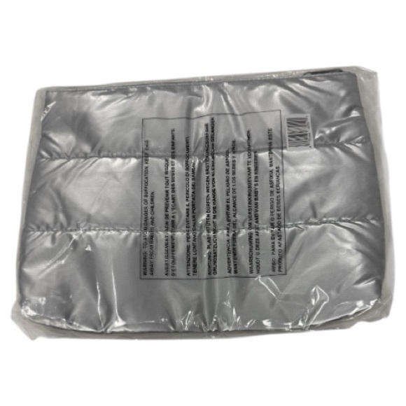 Stylish Silver Puffer Makeup Bag - Picture 2 of 6